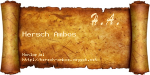 Hersch Ambos névjegykártya